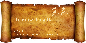 Firneisz Patrik névjegykártya